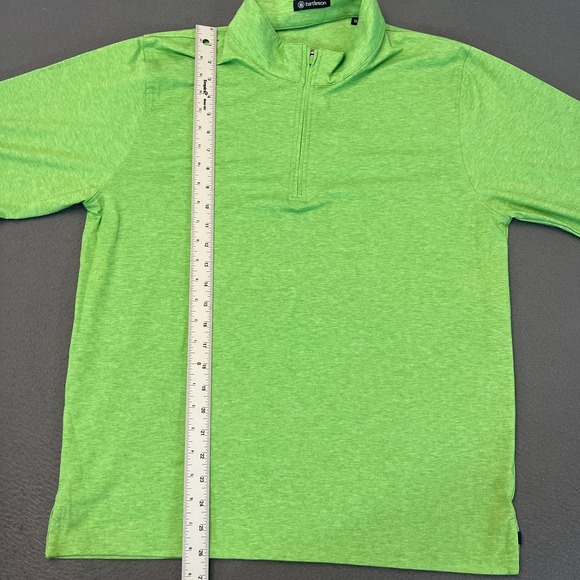 Turtleson Mens Med 1/4 Zip Pullover Green Golf Logo Stretch Mock Neck Drirelease - Picture 4 of 7